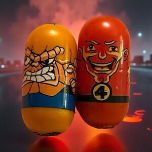 2004 Mighty Beanz #22 The Thing #24 The Human Torch Beans Moose Toy B4